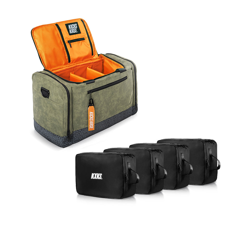 Suede Duffle/Backpack + 4 Packing Cube Bundle