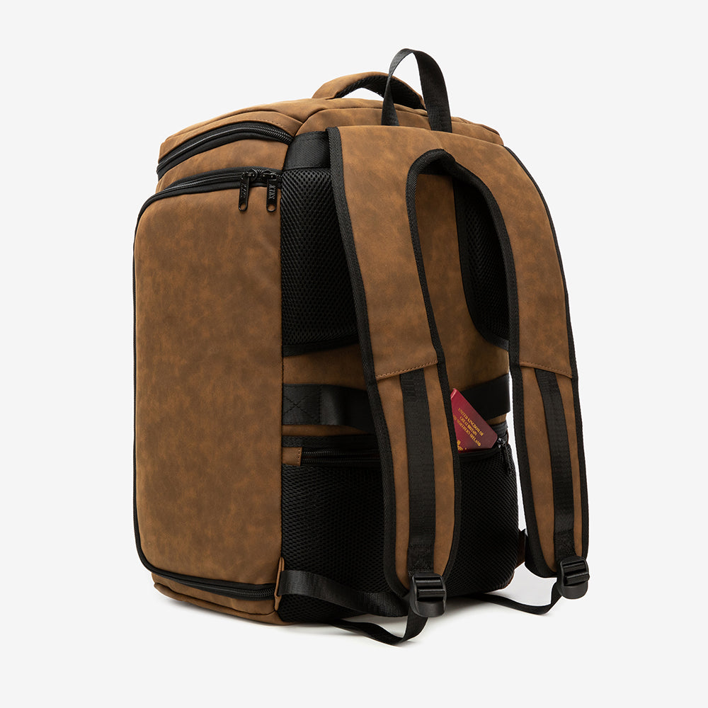 Suede Kicks Kase Backpack (Mocha Brown/Black)