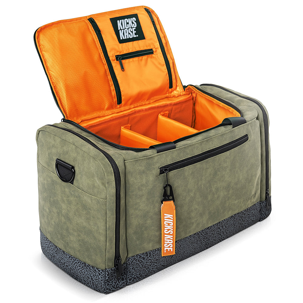 Suede Kicks Kase Duffle (Olive Green/Orange)
