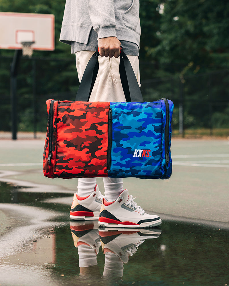 Split Camo KXKS Duffle (Red/Blue)