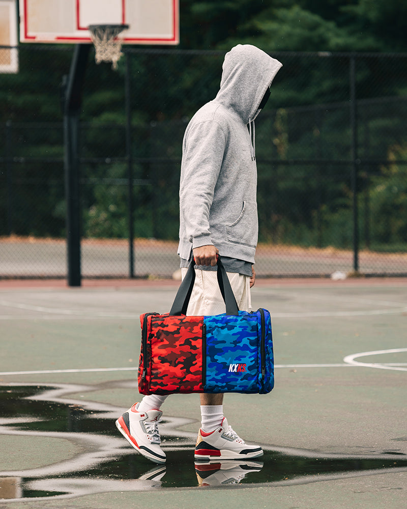 Split Camo KXKS Duffle (Red/Blue)